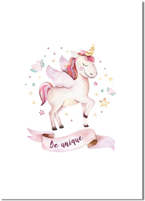 Kinderkamer poster Unicorn / Eenhoorn poster DesignClaud - Roze - A4 poster Kinderkamer poster Unicorn / Eenhoorn poster DesignClaud - Roze - A4 poster