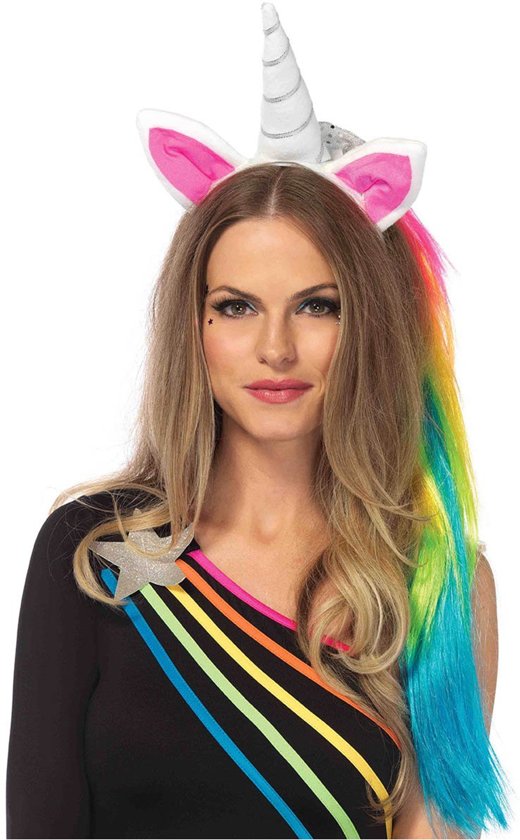 Leg Avenue - Eenhoorn Diadeem met Hoorn en Regenboog Staart Leg Avenue - Eenhoorn Diadeem met Hoorn en Regenboog Staart
