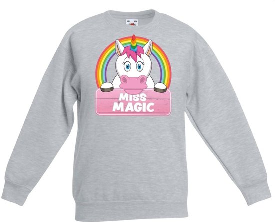 Miss Magic de eenhoorn sweater grijs voor meisjes - eenhoorns trui 7-8 jaar (122/128) Miss Magic de eenhoorn sweater grijs voor meisjes - eenhoorns trui 7-8 jaar (122/128)