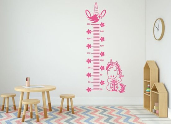 Muursticker groeimeter eenhoorn roze | Rosami Muursticker groeimeter eenhoorn roze | Rosami