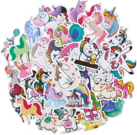 50x Eenhoorn stickers - voor muur 50x Eenhoorn stickers - voor muur