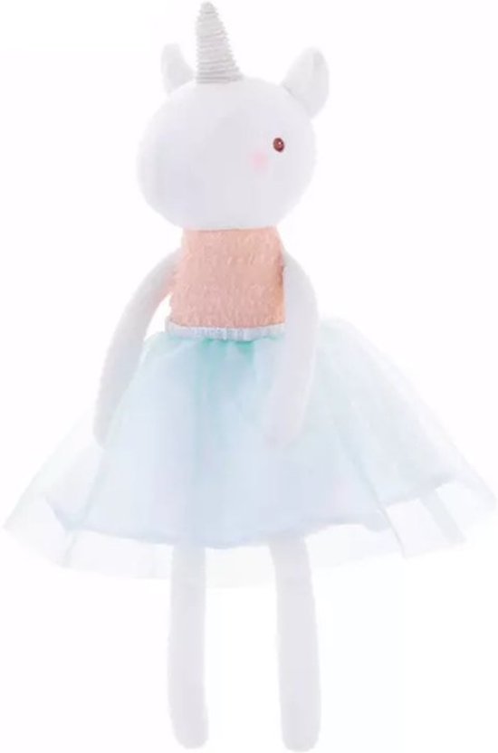 Eenhoorn knuffel unicorn tutu zalm lichtblauw Metoo Eenhoorn knuffel unicorn tutu zalm lichtblauw Metoo