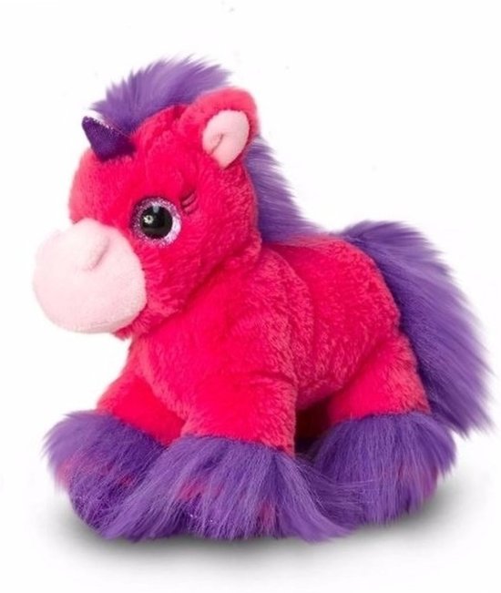 Pluche eenhoorn knuffels fel roze 18 cm Pluche eenhoorn knuffels fel roze 18 cm