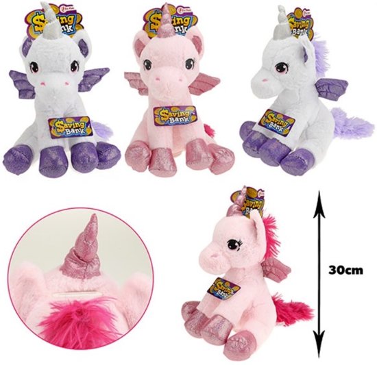 Spaarpot Eenhoorn (unicorn) Knuffel (PAARS/WIT) Spaarpot Eenhoorn (unicorn) Knuffel (PAARS/WIT)