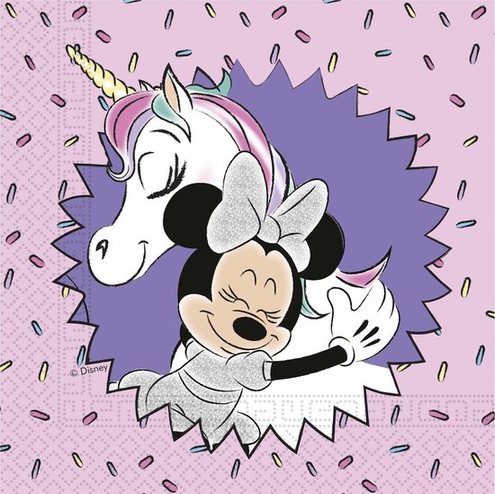 Minnie Mouse Servetten Unicorn 33x33cm 20 stuks Minnie Mouse Servetten Unicorn 33x33cm 20 stuks