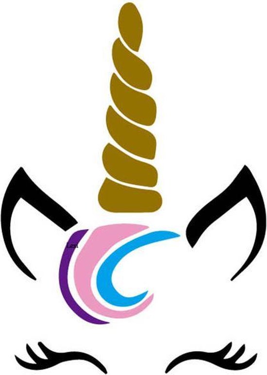 Zwarte Unicorn Muursticker Zwarte Unicorn Muursticker