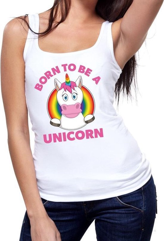 Born to be a unicorn gay pride tanktop wit dames L Born to be a unicorn gay pride tanktop wit dames L