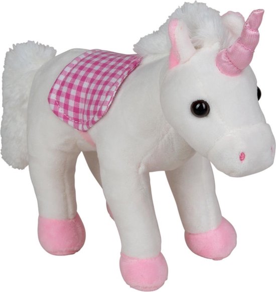 Pluche eenhoorn knuffel witte/roze 20 cm - Eenhoorns mystieke dieren knuffels - Unicorn speelgoed voor kinderen Pluche eenhoorn knuffel witte/roze 20 cm - Eenhoorns mystieke dieren knuffels - Unicorn speelgoed voor kinderen