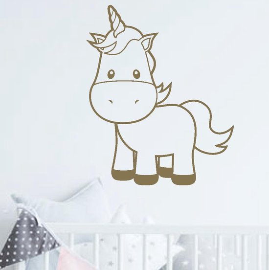 muursticker Unicorn Baby - goud - 30x36cm - woordsticker.com muursticker Unicorn Baby - goud - 30x36cm - woordsticker.com