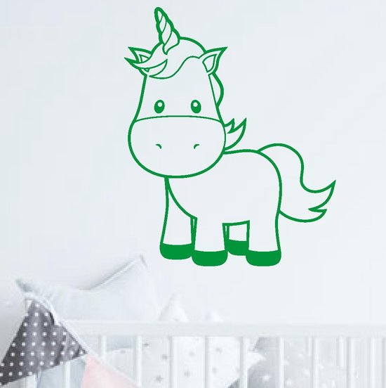 muursticker Unicorn Baby - groen - 30x36cm - woordsticker.com muursticker Unicorn Baby - groen - 30x36cm - woordsticker.com