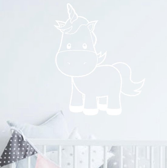 muursticker Unicorn Baby - wit - 60x72cm - woordsticker.com muursticker Unicorn Baby - wit - 60x72cm - woordsticker.com