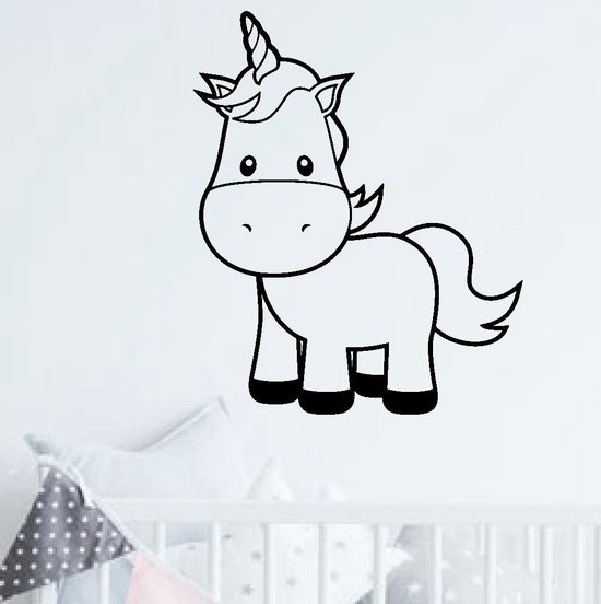 muursticker Unicorn Baby - zwart - 60x72cm - woordsticker.com muursticker Unicorn Baby - zwart - 60x72cm - woordsticker.com