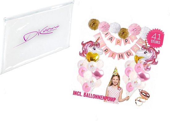 DKvani - Unicorn - Eenhoorn - Verjaardag - Versiering - 41 delig - Pakket - Helium ballonnen - Folie ballonnen - Set DKvani - Unicorn - Eenhoorn - Verjaardag - Versiering - 41 delig - Pakket - Helium ballonnen - Folie ballonnen - Set