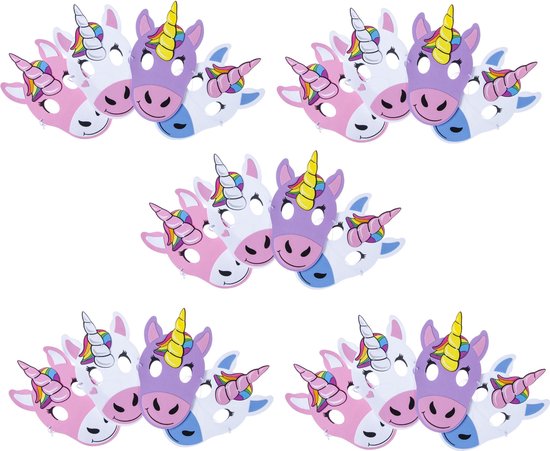 Eenhoorn Maskers | Unicorn Kinderfeestje | 20 stuks Eenhoorn Maskers | Unicorn Kinderfeestje | 20 stuks