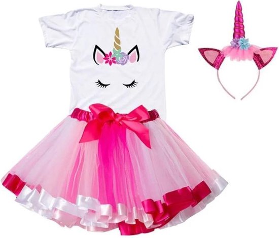 Eenhoorn jurk Unicorn prinsessen verkleed set roze 104-110 (S) + GRATIS haarband Eenhoorn jurk Unicorn prinsessen verkleed set roze 104-110 (S) + GRATIS haarband
