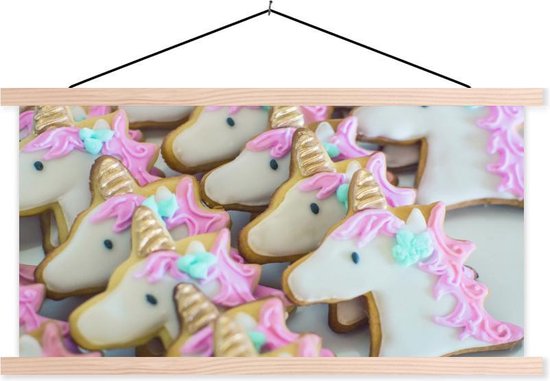 Eenhoorn koekjes schoolplaat platte latten blank 90x45 cm - Foto print op textielposter (wanddecoratie woonkamer/slaapkamer) Eenhoorn koekjes schoolplaat platte latten blank 90x45 cm - Foto print op textielposter (wanddecoratie woonkamer/slaapkamer)