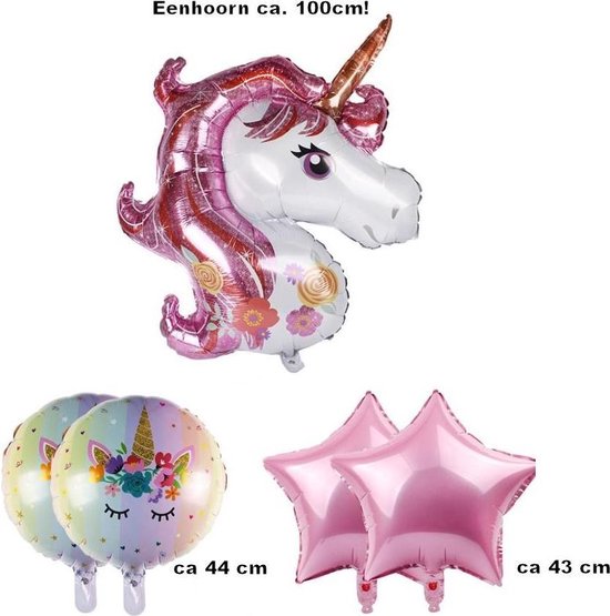 Eenhoorn/Unicorn 100 centimeter ballon set - set van 5 ballonnen - XL eenhoorn - verjaardag - meisjes feestje - kinderfeestje - folieballon Eenhoorn/Unicorn 100 centimeter ballon set - set van 5 ballonnen - XL eenhoorn - verjaardag - meisjes feestje - kinderfeestje - folieballon