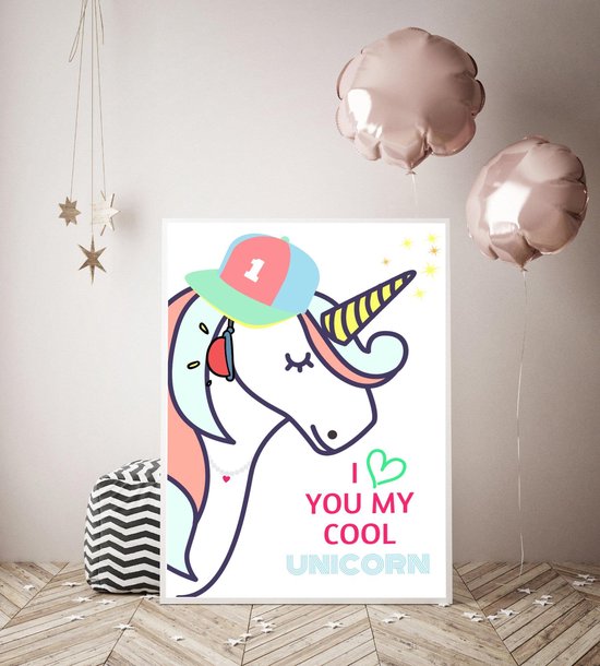 Foto poster met een unicorn of eenhoorn Foto poster met een unicorn of eenhoorn