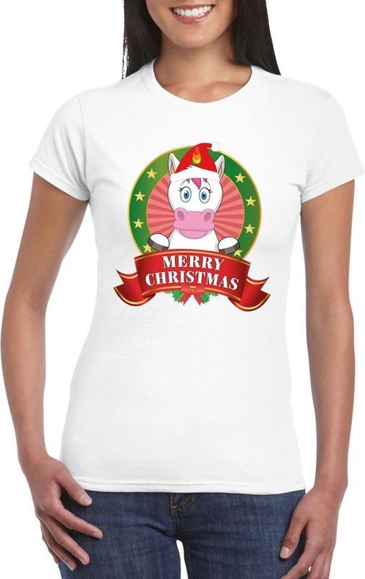 Foute Kerst shirt voor dames - eenhoorn - Merry Christmas XS Foute Kerst shirt voor dames - eenhoorn - Merry Christmas XS
