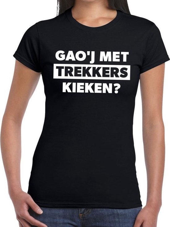 Gaoj met trekkers kieken festival t-shirt dames L Gaoj met trekkers kieken festival t-shirt dames L