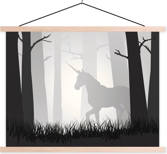 Illustratie van een eenhoorn in een mistig bos schoolplaat platte latten blank 60x45 cm - Foto print op textielposter (wanddecoratie woonkamer/slaapkamer) Illustratie van een eenhoorn in een mistig bos schoolplaat platte latten blank 60x45 cm - Foto print op textielposter (wanddecoratie woonkamer/slaapkamer)