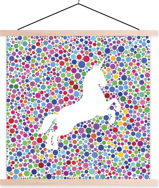 Illustratie van een witte eenhoorn op een kleurrijke achtergrond schoolplaat platte latten blank 120x120 cm - Foto print op textielposter (wanddecoratie woonkamer/slaapkamer) Illustratie van een witte eenhoorn op een kleurrijke achtergrond schoolplaat platte latten blank 120x120 cm - Foto print op textielposter (wanddecoratie woonkamer/slaapkamer)