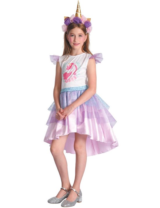 LUCIDA - Roze eenhoorn jurk outfit voor meisjes - XS 92/104 (3-4 jaar) - Kinderkostuums LUCIDA - Roze eenhoorn jurk outfit voor meisjes - XS 92/104 (3-4 jaar) - Kinderkostuums