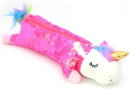 Leuke eenhoorn knuffel etui - Roze glitter eenhoorn - 24 cm Leuke eenhoorn knuffel etui - Roze glitter eenhoorn - 24 cm