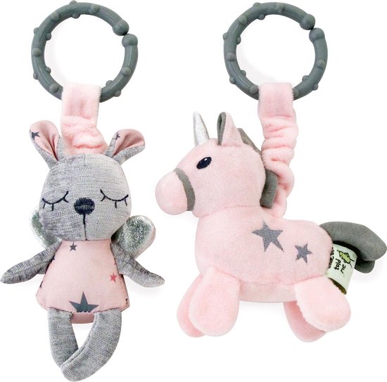 Little Bird Told Me - Celeste & Fae - Knuffel - rammelaar set - eenhoorn - muis Little Bird Told Me - Celeste & Fae - Knuffel - rammelaar set - eenhoorn - muis