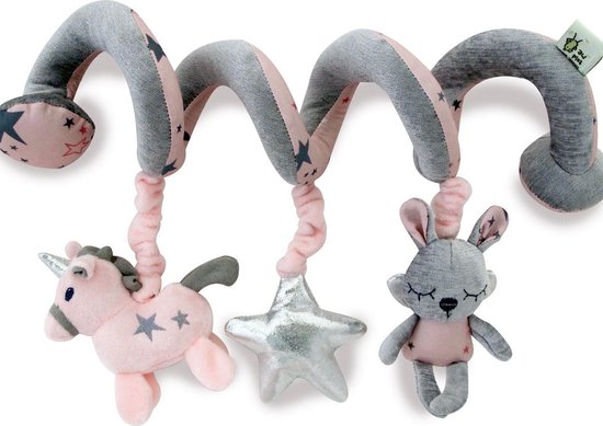 Little Bird Told Me - Knuffel - Celeste & Fae - bewegend spiraal - zacht - roze en grijs Little Bird Told Me - Knuffel - Celeste & Fae - bewegend spiraal - zacht - roze en grijs