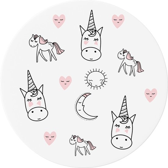 Made on Friday - Behangcirkel Unicorn Fantasy 60x60 cm - Zelfklevend behang met matte textiel uitstraling Made on Friday - Behangcirkel Unicorn Fantasy 60x60 cm - Zelfklevend behang met matte textiel uitstraling