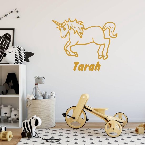 Muursticker Eenhoorn Met Naam - Goud - 40 x 32 cm - baby en kinderkamer naam stickers dieren - Muursticker4Sale Muursticker Eenhoorn Met Naam - Goud - 40 x 32 cm - baby en kinderkamer naam stickers dieren - Muursticker4Sale