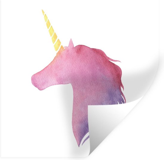Muursticker Kinderillustratie Unicorn - Kinderillustratie eenhoorn in het paars - 80x80 cm - zelfklevend plakfolie - herpositioneerbare muur sticker Muursticker Kinderillustratie Unicorn - Kinderillustratie eenhoorn in het paars - 80x80 cm - zelfklevend plakfolie - herpositioneerbare muur sticker