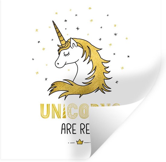 Muursticker Kinderillustratie Unicorn - Kinderillustratie eenhoorn quote - 50x50 cm - zelfklevend plakfolie - herpositioneerbare muur sticker Muursticker Kinderillustratie Unicorn - Kinderillustratie eenhoorn quote - 50x50 cm - zelfklevend plakfolie - herpositioneerbare muur sticker