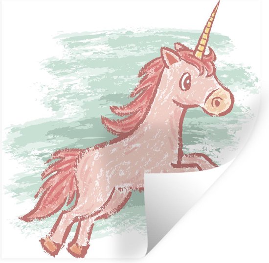 Muursticker Kinderillustratie Unicorn - Kinderillustratie eenhoorn tekening - 30x30 cm - zelfklevend plakfolie - herpositioneerbare muur sticker Muursticker Kinderillustratie Unicorn - Kinderillustratie eenhoorn tekening - 30x30 cm - zelfklevend plakfolie - herpositioneerbare muur sticker