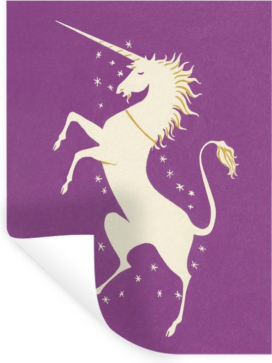 Muursticker Kinderillustratie Unicorn - Kinderillustratie elegante eenhoorn - 90x120 cm - zelfklevend plakfolie - herpositioneerbare muur sticker Muursticker Kinderillustratie Unicorn - Kinderillustratie elegante eenhoorn - 90x120 cm - zelfklevend plakfolie - herpositioneerbare muur sticker