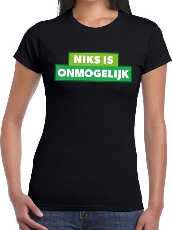 Niks is onmogelijk zwart festival t-shirt dames XL Niks is onmogelijk zwart festival t-shirt dames XL