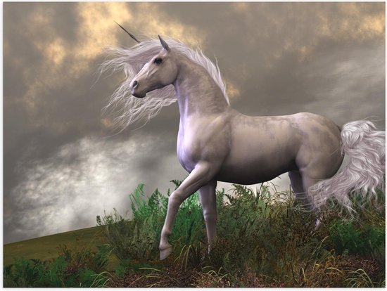 Poster – Witte Unicorn op Berg - 40x30cm Foto op Posterpapier Poster – Witte Unicorn op Berg - 40x30cm Foto op Posterpapier