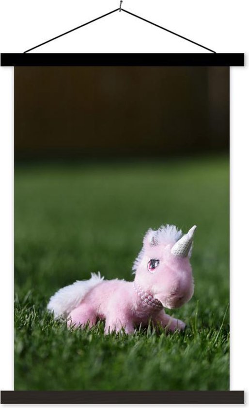 Roze eenhoorn op gras schoolplaat platte latten zwart 120x180 cm - Foto print op textielposter (wanddecoratie woonkamer/slaapkamer) XXL / Groot formaat! Roze eenhoorn op gras schoolplaat platte latten zwart 120x180 cm - Foto print op textielposter (wanddecoratie woonkamer/slaapkamer) XXL / Groot formaat!