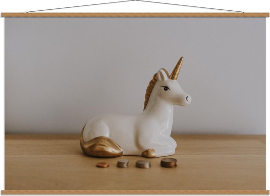 Schoolplaat – Wit met Goude Eenhoorn - 150x100cm Foto op Textielposter (Wanddecoratie op Schoolplaat) Schoolplaat – Wit met Goude Eenhoorn - 150x100cm Foto op Textielposter (Wanddecoratie op Schoolplaat)