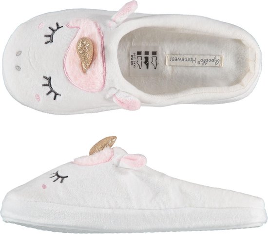 Sloffen - Pantoffels dames - Pantoffels - Sloffen dames - Instap sloffen - Unicorn - Wit - Maat 41/42 Sloffen - Pantoffels dames - Pantoffels - Sloffen dames - Instap sloffen - Unicorn - Wit - Maat 41/42