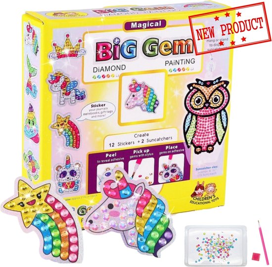Stickers Dieren - Diamond Painting Unicorn - Kinderen - Nieuw Product - Eenhoorn en Uil Stickers Dieren - Diamond Painting Unicorn - Kinderen - Nieuw Product - Eenhoorn en Uil