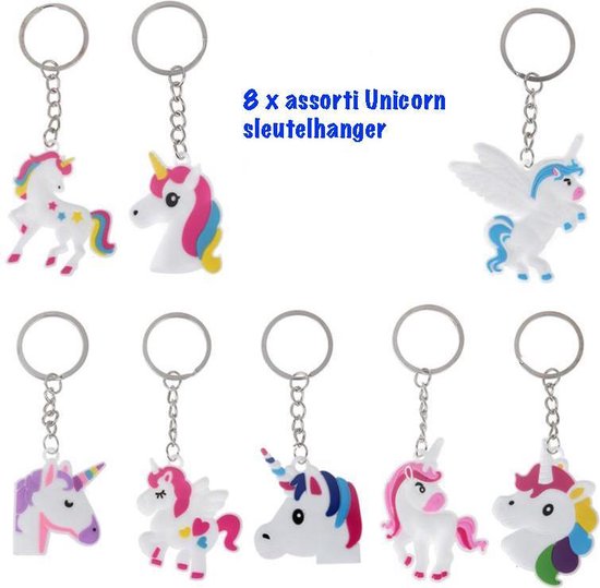 Traktatie Uitdeelcadeautjes Kinderen-8 x Unicorn Sleutelhanger-Grabbelton Cadeautjes-Klein Speelgoed Traktatie Uitdeelcadeautjes Kinderen-8 x Unicorn Sleutelhanger-Grabbelton Cadeautjes-Klein Speelgoed