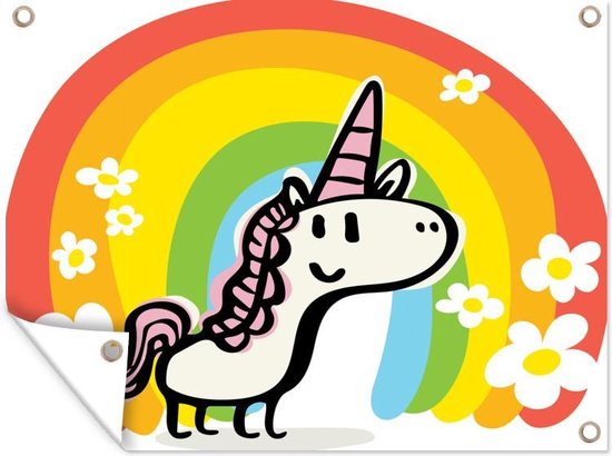 Tuinposter Eenhoorn illustratie - Een illustratie van een eenhoorn met een regenboog tuinposter 160x120 cm - Tuindoek/Buitencanvas/Schilderijen voor buiten (tuin decoratie) XXL / Groot formaat! Tuinposter Eenhoorn illustratie - Een illustratie van een eenhoorn met een regenboog tuinposter 160x120 cm - Tuindoek/Buitencanvas/Schilderijen voor buiten (tuin decoratie) XXL / Groot formaat!