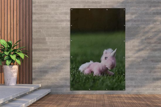 Tuinposter Eenhoorns - Roze eenhoorn op gras 120x180 cm - Tuindoek/Buitencanvas/Schilderijen voor buiten (tuin decoratie) XXL / Groot formaat! Tuinposter Eenhoorns - Roze eenhoorn op gras 120x180 cm - Tuindoek/Buitencanvas/Schilderijen voor buiten (tuin decoratie) XXL / Groot formaat!