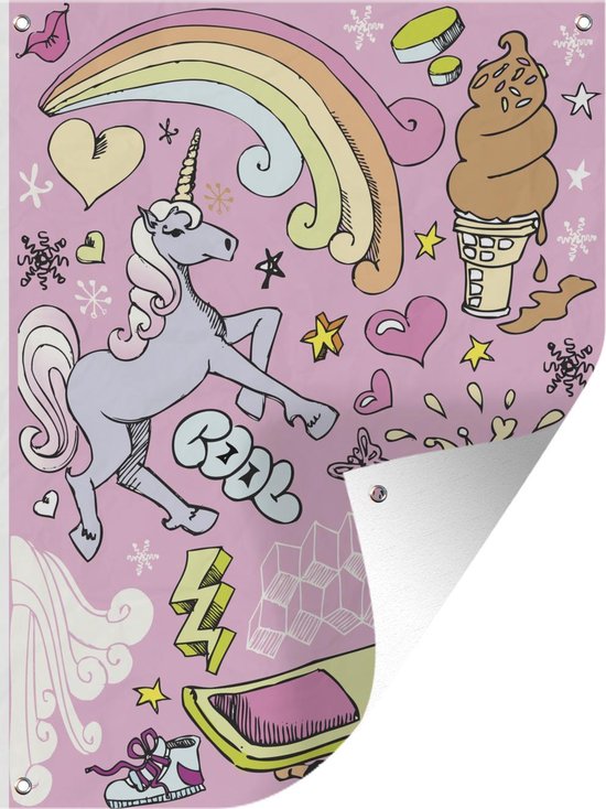 Tuinposter Kinderillustratie Unicorn - Kinderillustratie tekeningen 60x80 cm - Tuindoek/Buitencanvas/Schilderijen voor buiten (tuin decoratie) Tuinposter Kinderillustratie Unicorn - Kinderillustratie tekeningen 60x80 cm - Tuindoek/Buitencanvas/Schilderijen voor buiten (tuin decoratie)