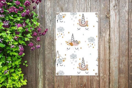 Tuinposter Kinderkamer Patroon - CM - Kinderpatroon met gezichten van een eenhoorn - Tuinposter 60x90 cm - Tuindoek/Buitencanvas/Schilderijen voor buiten (tuin decoratie) Tuinposter Kinderkamer Patroon - CM - Kinderpatroon met gezichten van een eenhoorn - Tuinposter 60x90 cm - Tuindoek/Buitencanvas/Schilderijen voor buiten (tuin decoratie)