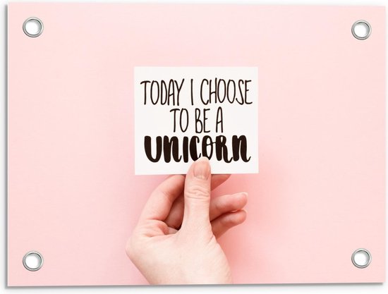 Tuinposter – ''Today I Choose To Be A Unicorn'' op Roze Achtergrond - 40x30cm Foto op Tuinposter (wanddecoratie voor buiten en binnen) Tuinposter – ''Today I Choose To Be A Unicorn'' op Roze Achtergrond - 40x30cm Foto op Tuinposter (wanddecoratie voor buiten en binnen)