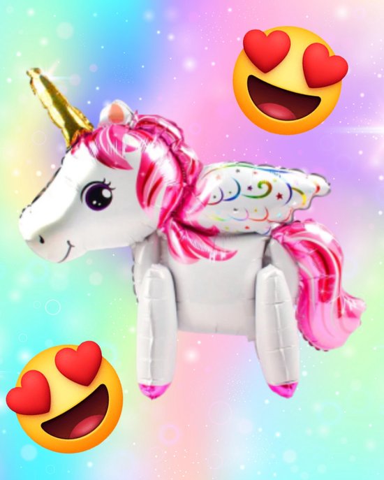 Unicorn Ballon - 3D Ballon - 60 x 68 cm - Inclusief Opblaasrietje - Ballonnen - Ballonnen Verjaardag - Helium Ballonnen - Folieballon - Paarden - Pony - Eenhoorn - Unicorn Versiering - Unicorn - Wit & Roze Unicorn Ballon - 3D Ballon - 60 x 68 cm - Inclusief Opblaasrietje - Ballonnen - Ballonnen Verjaardag - Helium Ballonnen - Folieballon - Paarden - Pony - Eenhoorn - Unicorn Versiering - Unicorn - Wit & Roze