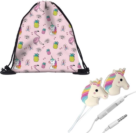Unicorn Rugtas + Unicorn Oordopjes - Licht & Hip design Unicorn Rugtas + Unicorn Oordopjes - Licht & Hip design